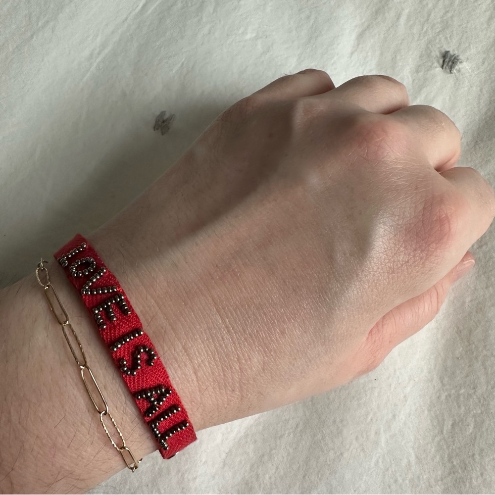 Roxanne Assoulin Beaded 'Love Is All' Tie Bracelet